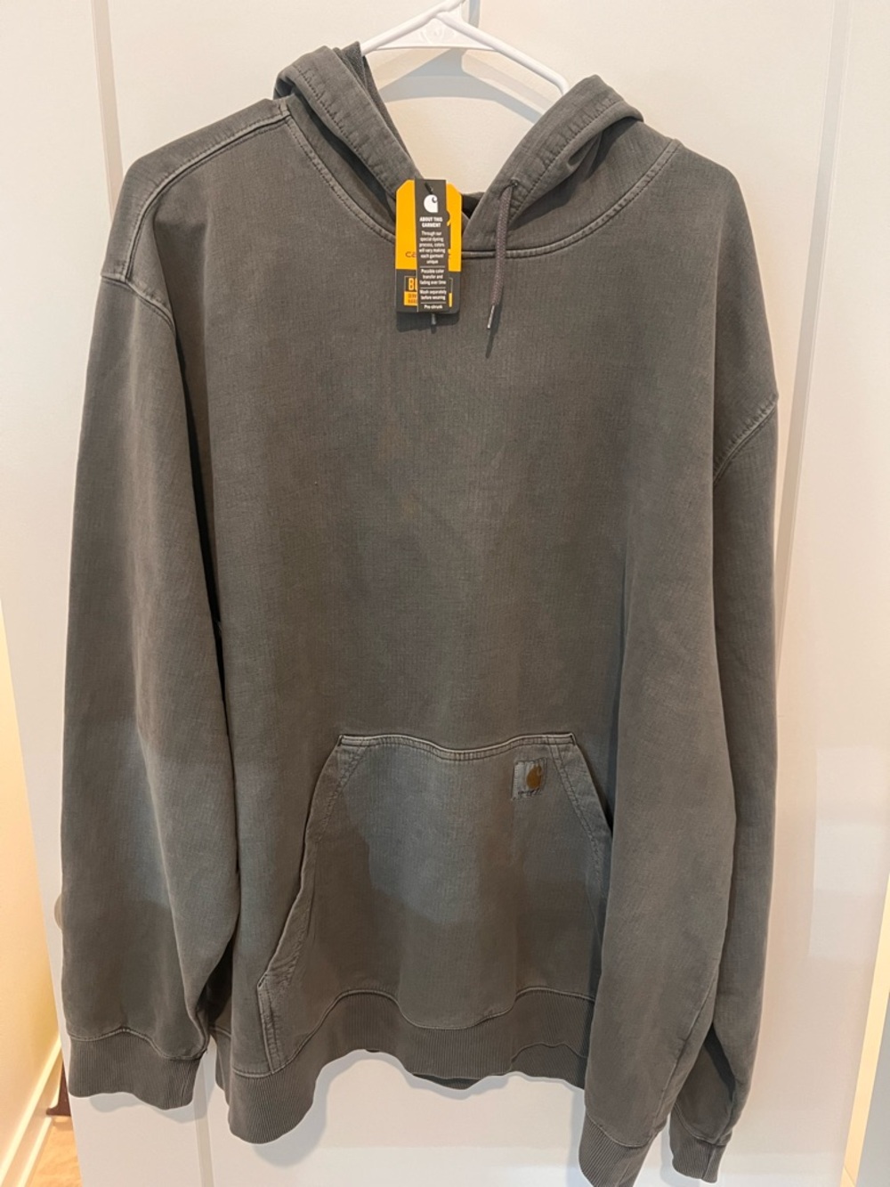 Carhartt Men's Washed Charcoal Gray Pullover Hoodie